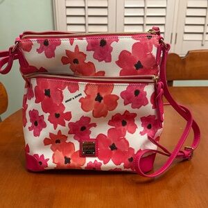 Dooney & Bourke Pink and Red Floral Crossbody Bag